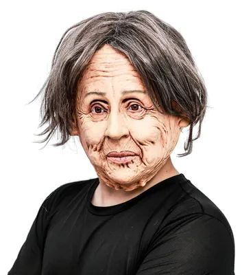 Latex Maske Alte Frau, realistisch, Vollkopf, Horror, Halloween