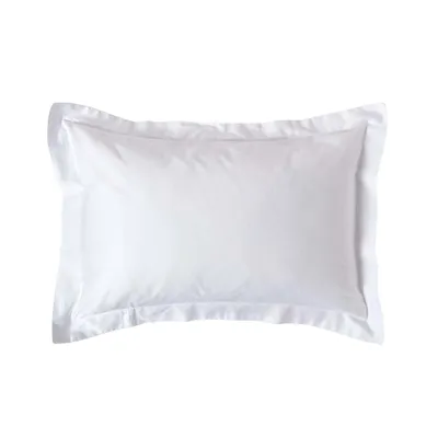 Produktbild von HOMESCAPES Kopfkissenbezug mit Stehsaum 100% Bio Baumwolle, Fadendichte 400, weiss