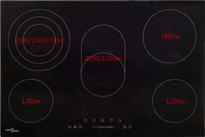 Immagine prodotto di Piano cottura in vetroVetroceramica a 5 piastre Touch Control 90cm cm 8500 W