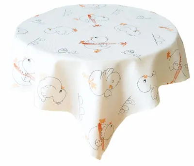 Image de Nappe 85 x 85 broderie poussins Pâques Nappe de Pâques 85 x 85 cm