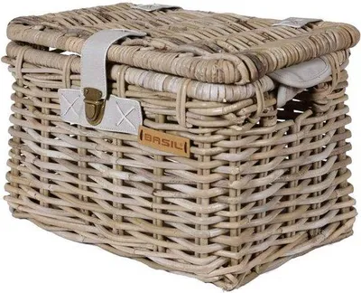 Produktbild von Famanu Fahrradkorb mit Deckel - Rattan