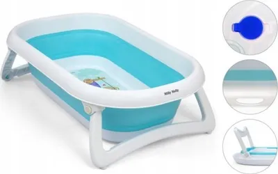 Obrázek produktu pro Skládací dětská vanička Medvídek Aqua - modrá