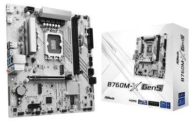 Zdjęcie produktu dla Asrock B760M-X Gen5, Intel, LGA 1700, Intel Core i5 12th Gen, Intel Core i5 13th Gen, Intel Core i5 14th Gen, Intel Core i3 14th Gen,..., DDR5-SDRAM, 128 GB, SO-DIMM