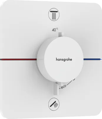 Produktbild von Fertigmontageset ShowerSelect Comfort Q Thermostat, UP mattweiß mattweiß