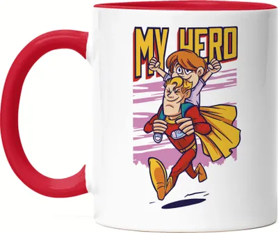 Produktbild von My Hero Tasse Rot  Vatertag Geschenkidee Bester Papa Superhelden Vater