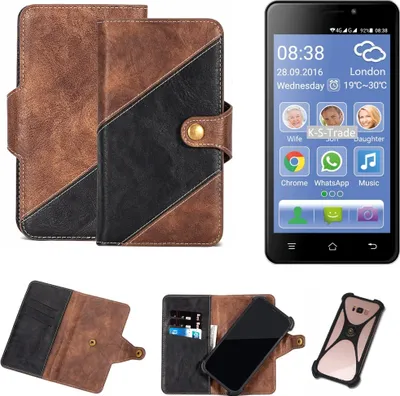 Produktbild von K-S-Trade Handy Hülle Schutz Hülle Schutzhülle Bookstyle Case kompatibel mit Switel eSmart M2 Handy Cover Hülle Schutztasche 1x