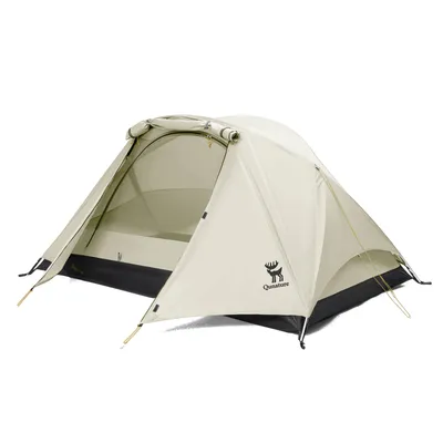 Produktbild von Qunature Campingzelt für 2 Personen Rucksackzelt Wassdicht Outdoor Zelt mit X-Struktur, 210*120*95cm, Beige