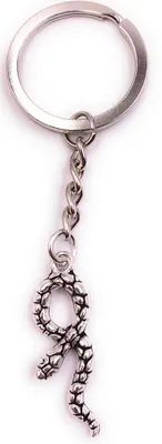 Produktbild von Onwomania Schlüsselanhänger Schlange Chain Charm Silber Metall Anhänger Charm