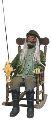 Produktbild von Halloween Standfigur "Freddy im Schaukelstuhl" - Animatronic | 185 cm