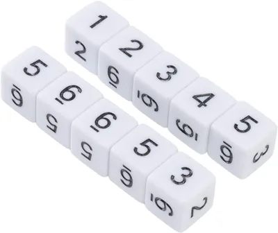 Imagen del producto de Dados de plástico de seis caras, de 16 mm, paquete de 20 unidades, con números, para juegos