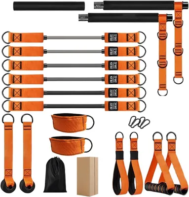 Immagine prodotto di Kit per Pilates con barra – Set per il fitness – Allenamento per tutto il corpo – Resistenza regolabile – 1,43 kg – Specifiche non indicate