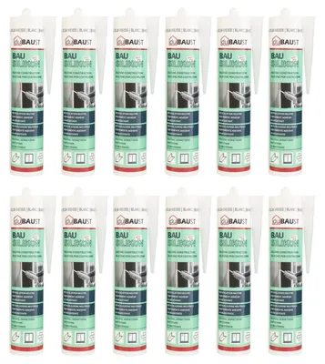 Produktbild von Set mit 12 Silikonen für Bauzwecke, geeignet für Innen- und Außenbereich, 310 ml