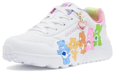 Immagine prodotto di Scarpe da ginnastica Skechers modello UNO Lite per bambine, colore bianco, con dettagli multicolore, taglia 28 EU