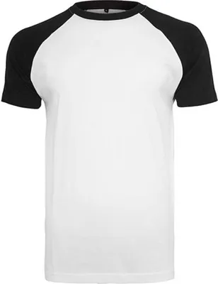 Produktbild von Build Your Brand - Raglan Contrast Tee - White - XL