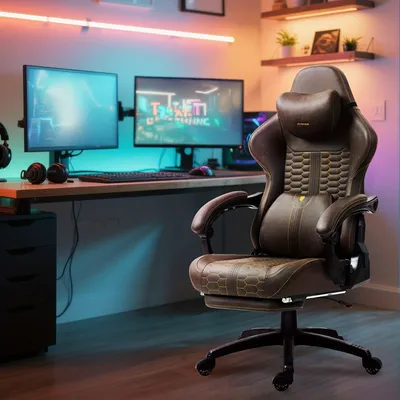 Produktbild von Ergonomischer Bürostuhl - Bürostuhl - Gaming-Stuhl - Bürostuhl mit Lendenwirbelstütze - Drehstuhl