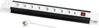 Image de Logilink - Multiprise - CA 250 V - 3500 Watt - entrée, entrée CEE 7/4 (SCHUKO) - connecteurs de sortie : 8 - 3 m - noir / blanc (LPS207)