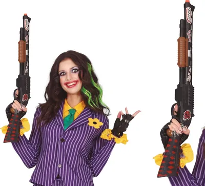 Immagine prodotto di Supereroe Shotgun Cartoon Villain Mr Smile Halloween Carnival Costume Accessory Set, Colore: Nero
