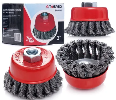 Produktbild von Topfbürste Drahtbürste 4 Stk. Bohrmaschine Kegelbürste Rundbürste M14 75mm 4 Stück