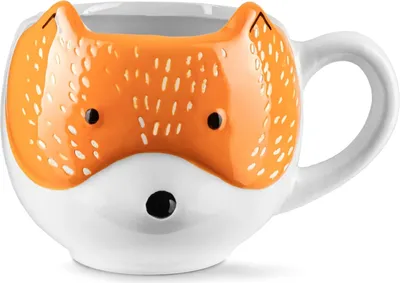Produktbild von Niedliche Herbst Fuchs Tasse 350ml mit Ohren - Handbemalt