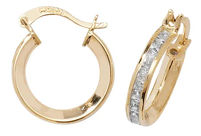Produktbild von 9 Karat (375) Gold Damen - Paar Creolen mit Zirkonia - 17mm*15mm; TRS37179KY