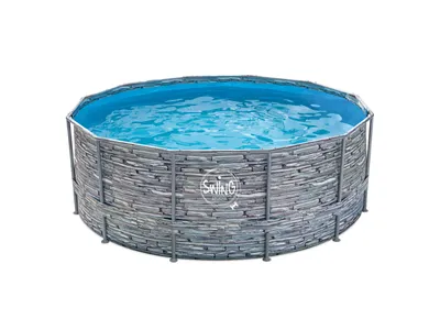 Produktbild von SWING Stahlrahmenpool rund Ø 305 x 91 cm Stone Design – Frame Pool Garten, 5,2 m³, ohne Filter
