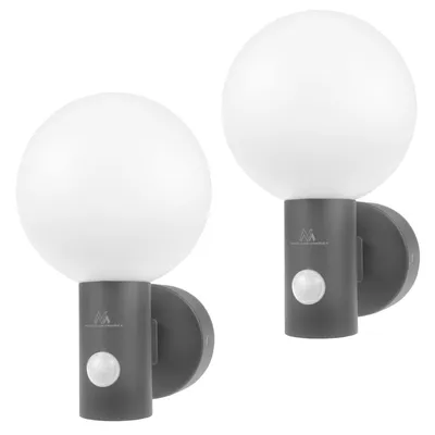 Obrázek produktu pro 2x Maclean detektor pohybu LED lampa PIR detektor pohybu šedá 15W IP65 1600lm neutrální bílá (4000K) MCE515 GR