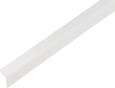 Image de Alberts 432973 Cornière, autocollante, plastique, blanc brillant, 1000 x 20 x 20 mm