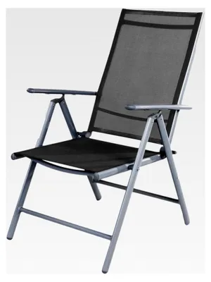 Produktbild von Gartenstuhl - Hochlehner 7-fach verstellbar - Klappstuhl - witterungsbeständiges Aluminium - Silber/Anthrazit