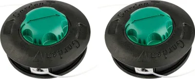Two trimmer heads are shown against a white background.