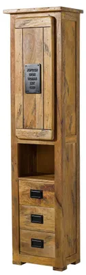 Produktbild von MASSIVMOEBEL24.DE Hochschrank Mango 50x35x195 natur lackiert RAILWAY #179