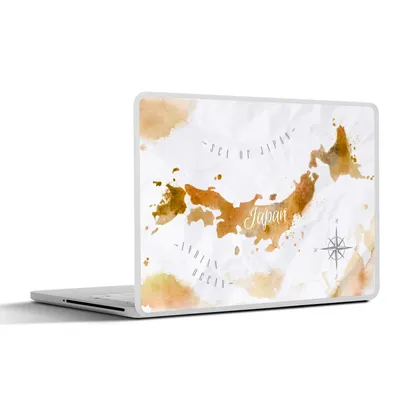 Produktbild von MuchoWow® Laptop Aufkleber Sticker Cover Karte - Aquarell - Japan 25x18 cm - Laptop-Deko
