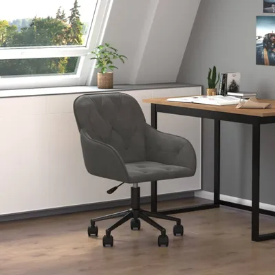 Produktbild von The Living Store Bürostuhl Drehbar Dunkelgrau Samt