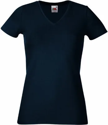 Produktbild von Fruit of the Loom - Lady-Fit V-Neck T - Deep Navy - XL