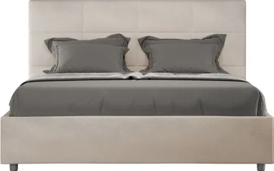 Produktbild von ITYHOME - Gepolstertes Bett mit Lattenrost 160x190 mit Mikrofaserbezug Sandfarbe Mika