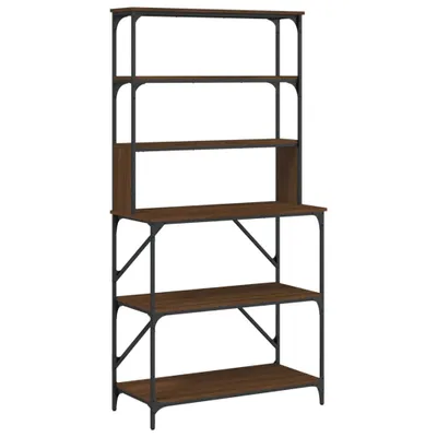 Immagine prodotto di vidaXL Scaffale per panettieri a 6 scomparti in rovere marrone 90x40x180 cm