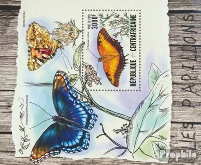 Produktbild von Briefmarken Zentralafrikanische Republik 2016 Mi Block 1471 (kompl. Ausgabe) postfrisch Schmetterlinge