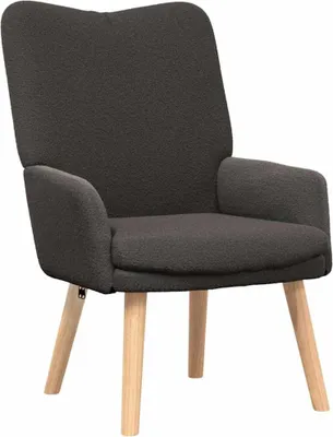 Zdjęcie produktu dla vidaXL Fotel ciemnoszary 63 x 67 x 94 cm Skóra owcza i sklejka