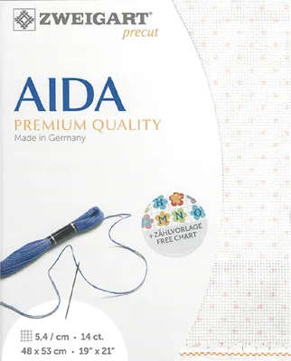 Produktbild von AIDA Zweigart Vorschnitt 14 ct. Stern Aida Petit Point 3706 Farbe 4229 rosa, Kreuzstichstoff 48x53cm