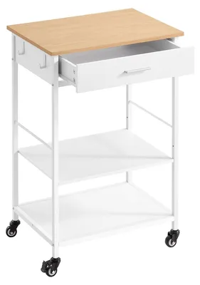 Obrázek produktu pro Servírovací vozík do kuchyně | Barva: béžová/bílá | Rozměry: 60 x 47 x 90 cm