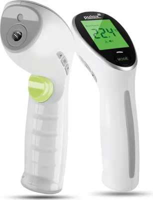 Produktbild von Pulox YK-IRT2 - Infrarot-Thermometer - Stirn & Oberflächen - Weiß/Grün
