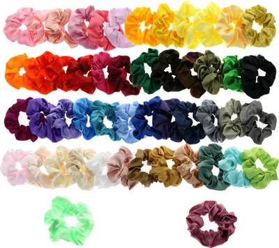 Produktbild von 50 Stück Haargummis Samt Elastische Haarbänder Krawatten Seile  CLIP BARRETTE Scrunchie ELASTIC