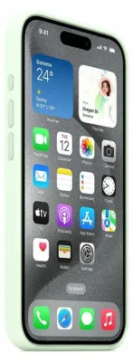 Produktbild von Apple iPhone 15 Pro Silikon Case mit MagSafe – Blassmint, Cover, Apple, iPhone 15 Pro, 15,5 cm (6.1"), Mintfarbe