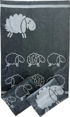 Produktbild von Extra saugfähiges Handtuch 50x70 cm Schaf 2 schwarz 3 Stück