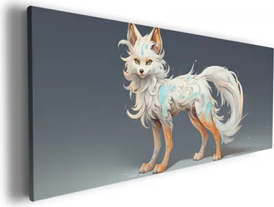 Produktbild von Wallario Premium Leinwandbild Geheimnisvoller Fuchsgeist in Größe 50 x 125 cm