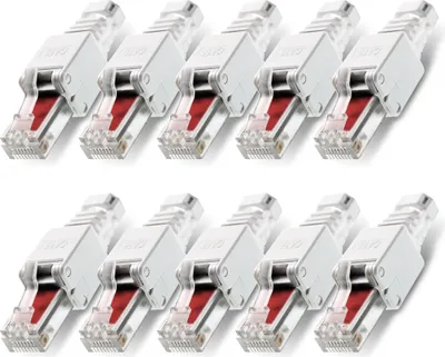 Produktbild von Netzwerkstecker 10x Cat6 RJ45 Stecker Netzwerk Montage Werkzeuglos Cat5 Cat7 LAN