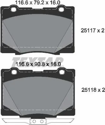 Produktbild von TEXTAR Bremsbeläge Satz Vorne für HONDA LEGEND IV (KB) 2511701