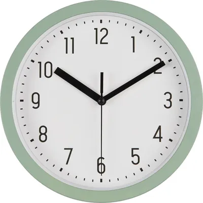 Produktbild von LS-LebenStil Retro Wanduhr Grün 20cm Kunststoff Analog Rund Vintage Küchen-Uhr Büro-Uhr große Ziffern leicht leise Wohnzimmer Flur Kinder-Zimmer