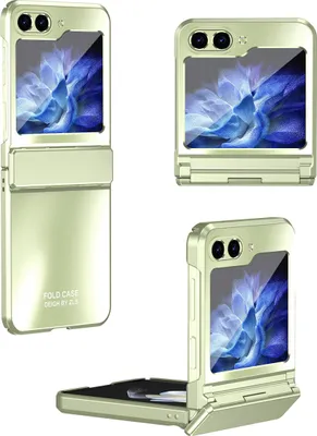 Produktbild von Hülle für Samsung Galaxy Z Flip 6 / Z Flip 7 FE Elektroplatte Hart PC Schutzhülle mit Scharnierschutz Grün