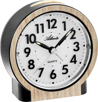 Obrázek produktu pro Atlanta 2173/30 Quartzový budík černý/bukový