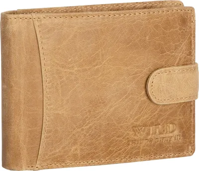 Produktbild von RFID echt Leder Portemonnaie Geldbörse Geldbeutel Herren Querformat Natur (5503)